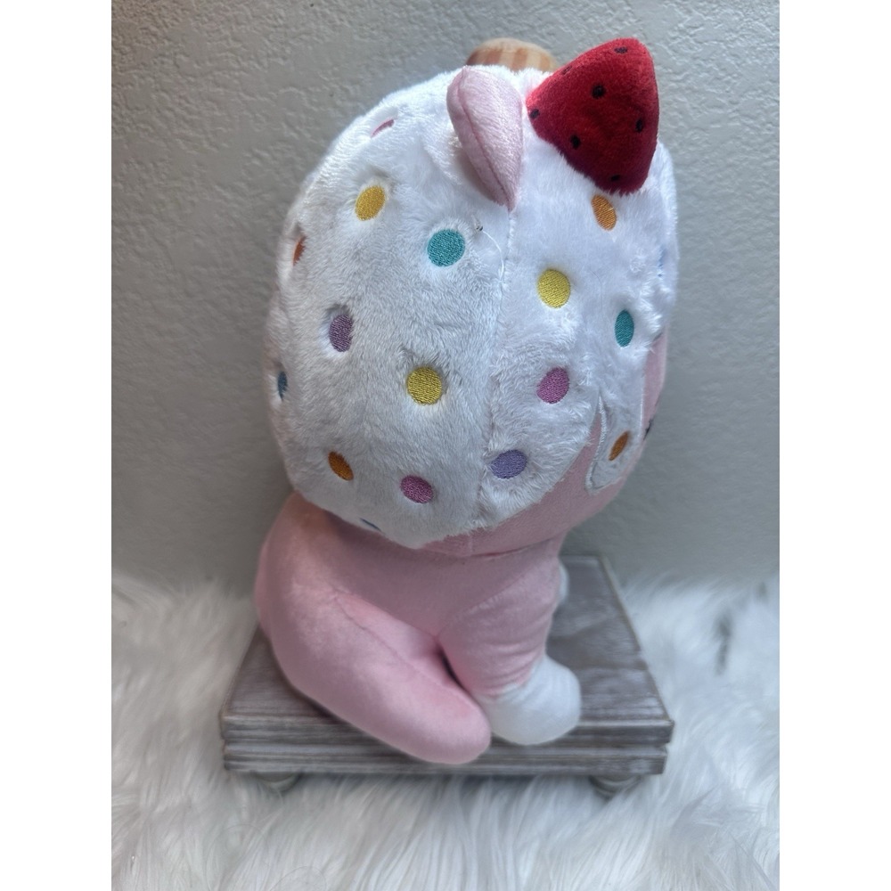 $29 🌙 Moriah Elizabeth Shelly Cat Plush Ice Cream Pink Strawberry 11 Inch - Picture 2 of 5